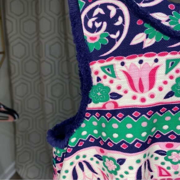 Talbots Petites Patterned Fringe Trim Sheath Dress Women’s Size 6 Petite - Picture 7 of 8